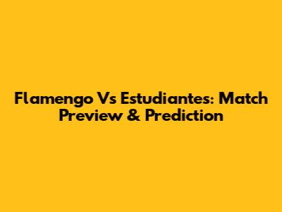 Flamengo Vs Estudiantes: Match Preview & Prediction