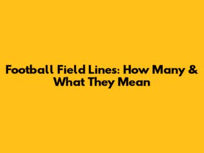 Football Field Lines: How Many & What They Mean