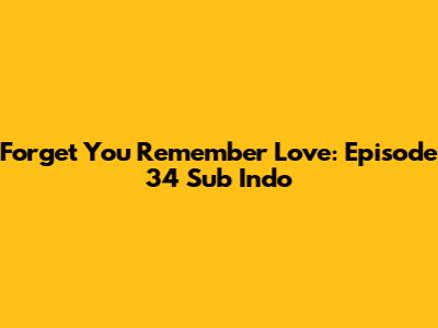 Forget You Remember Love: Episode 34 Sub Indo