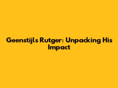 Geenstijl's Rutger: Unpacking His Impact