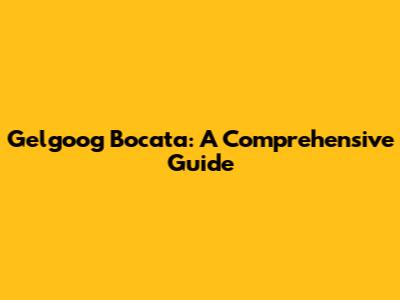 Gelgoog Bocata: A Comprehensive Guide
