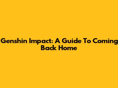 Genshin Impact: A Guide To Coming Back Home