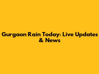 Gurgaon Rain Today: Live Updates & News