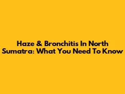 Haze & Bronchitis In North Sumatra: What You Need To Know