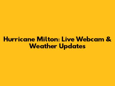 Hurricane Milton: Live Webcam & Weather Updates