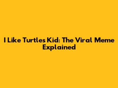 I Like Turtles Kid: The Viral Meme Explained