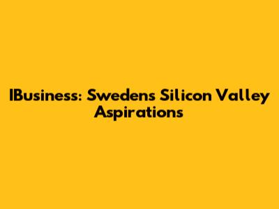 IBusiness: Sweden's Silicon Valley Aspirations