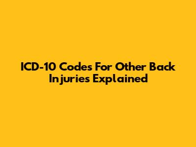 ICD-10 Codes For Other Back Injuries Explained