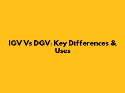 IGV Vs DGV: Key Differences & Uses
