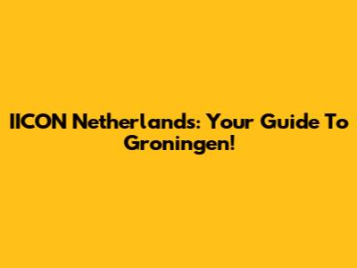 IICON Netherlands: Your Guide To Groningen!