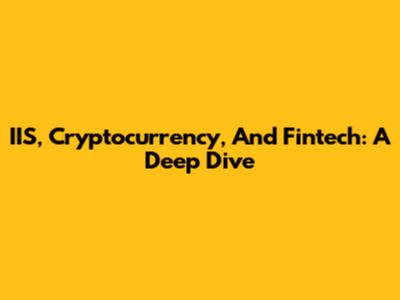 IIS, Cryptocurrency, And Fintech: A Deep Dive