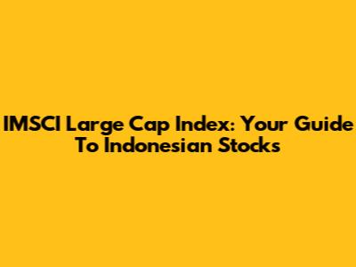 IMSCI Large Cap Index: Your Guide To Indonesian Stocks