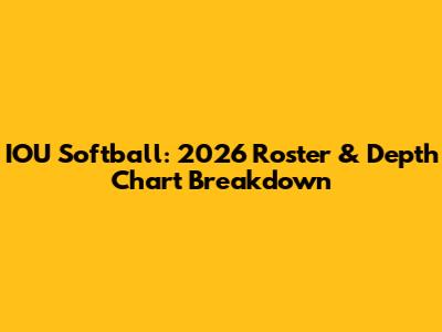 IOU Softball: 2026 Roster & Depth Chart Breakdown