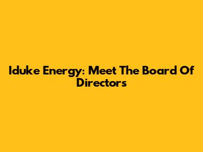 Iduke Energy: Meet The Board Of Directors