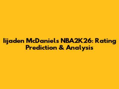 Iijaden McDaniels NBA2K26: Rating Prediction & Analysis