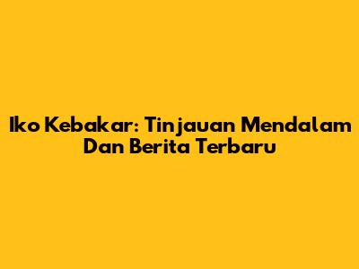 Iko Kebakar: Tinjauan Mendalam Dan Berita Terbaru
