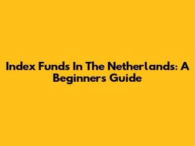 Index Funds In The Netherlands: A Beginner's Guide