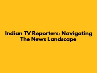 Indian TV Reporters: Navigating The News Landscape