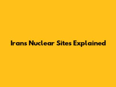 Iran's Nuclear Sites Explained