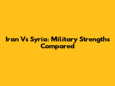 Iran Vs Syria: Military Strengths Compared