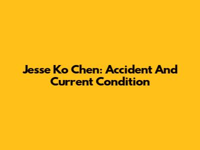 Jesse Ko Chen: Accident And Current Condition