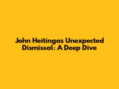 John Heitinga's Unexpected Dismissal: A Deep Dive