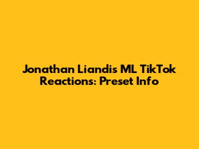 Jonathan Liandi's ML TikTok Reactions: Preset Info