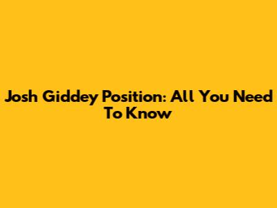 Josh Giddey Position: All You Need To Know