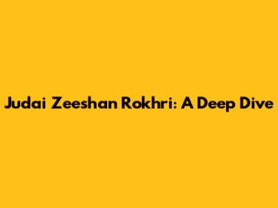 Judai Zeeshan Rokhri: A Deep Dive
