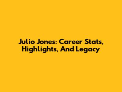 Julio Jones: Career Stats, Highlights, And Legacy