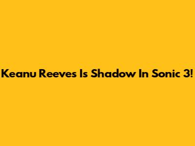 Keanu Reeves Is Shadow In Sonic 3!