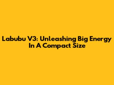 Labubu V3: Unleashing Big Energy In A Compact Size