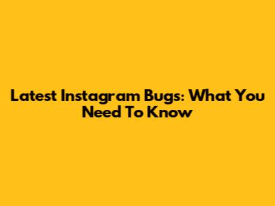 Latest Instagram Bugs: What You Need To Know