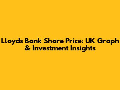 Lloyds Bank Share Price: UK Graph & Investment Insights