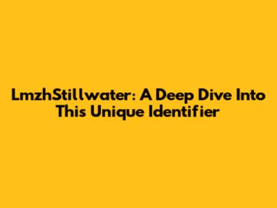 LmzhStillwater: A Deep Dive Into This Unique Identifier
