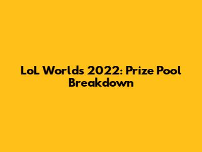 LoL Worlds 2022: Prize Pool Breakdown