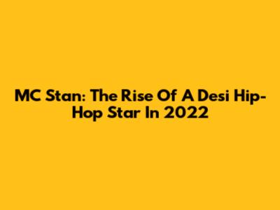 MC Stan: The Rise Of A Desi Hip-Hop Star In 2022