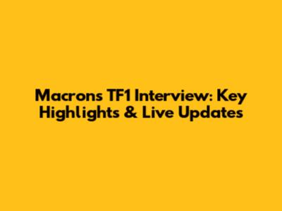 Macron's TF1 Interview: Key Highlights & Live Updates