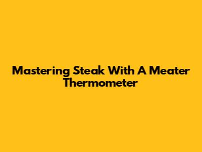 Mastering Steak With A Meater Thermometer