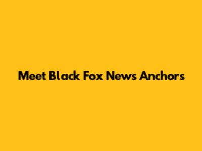Meet Black Fox News Anchors