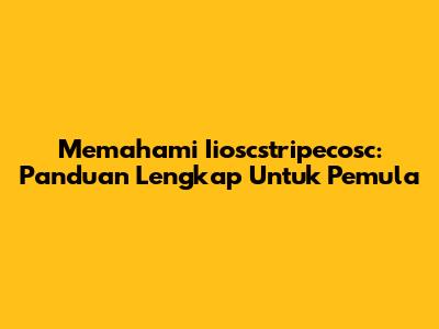 Memahami Iioscstripecosc: Panduan Lengkap Untuk Pemula