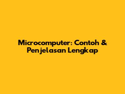 Microcomputer: Contoh & Penjelasan Lengkap