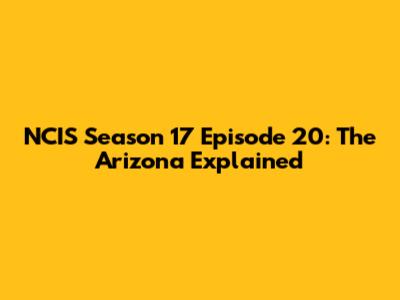 NCIS Season 17 Episode 20: The Arizona Explained