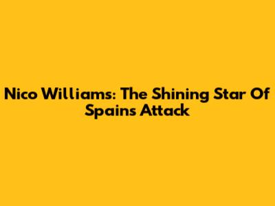 Nico Williams: The Shining Star Of Spain's Attack