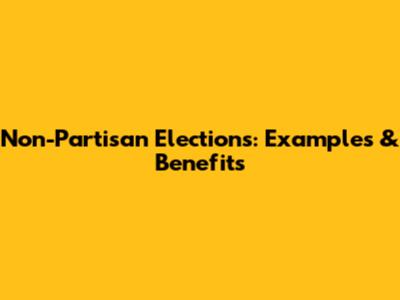 Non-Partisan Elections: Examples & Benefits