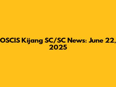 OSCIS Kijang SC/SC News: June 22, 2025