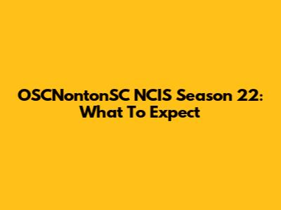 OSCNontonSC NCIS Season 22: What To Expect