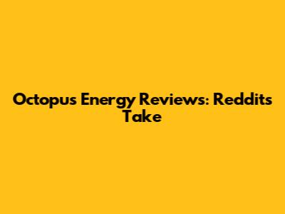 Octopus Energy Reviews: Reddit's Take