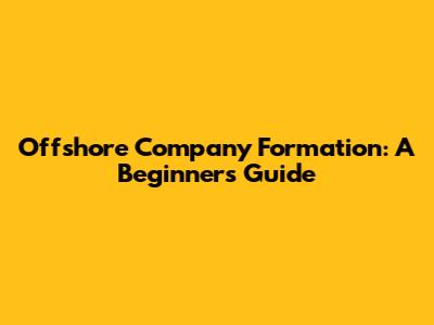 Offshore Company Formation: A Beginner's Guide