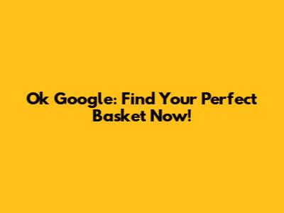 Ok Google: Find Your Perfect Basket Now!